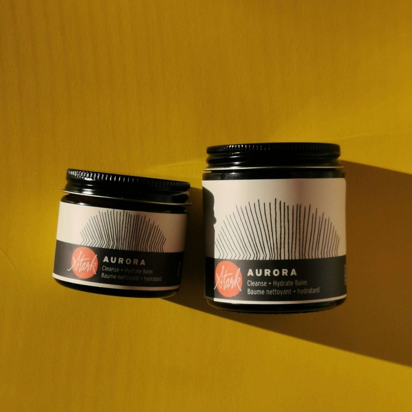 Aurora Cleansing Balm, Multipurpose balm with seabuckthorn oil and cocoa butter in 2 sizes: 60ml and 120ml jar.