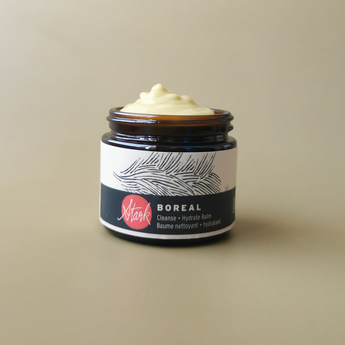 Boreal cleanse and hydrate balm jar front view — botanical cleansing balm for oily skin by Stark Skincare