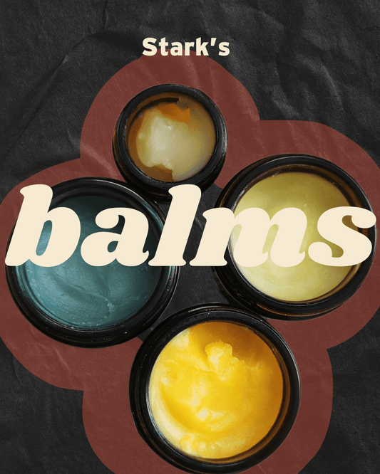 Stark Skincare multi-purpose balms: Aurora, Boreal, Solstice and Moondance compared