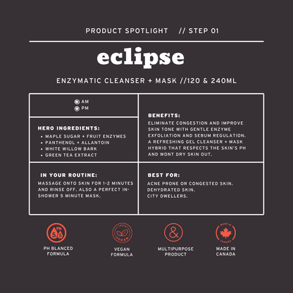 ECLIPSE Enzyme Facial Cleanser + Mask