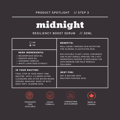 MIDNIGHT: Sérum d'huile Boost de résilience 