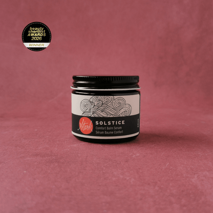 SOLSTICE | Luxury skin balm. Protective, soothing facial balm  for dry skin with ceramides and mushroom extract.
